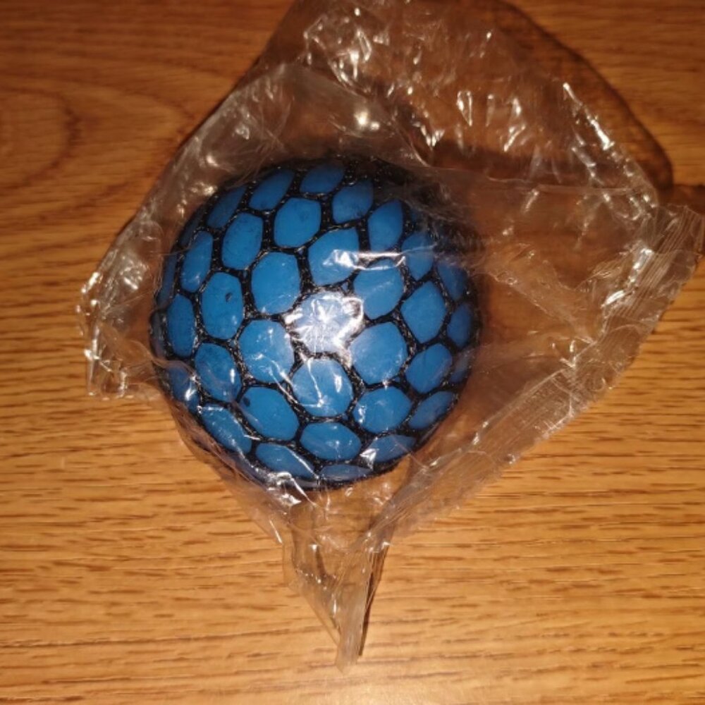 Stress Reliever, Fidget Toy, Squish Ball Blue